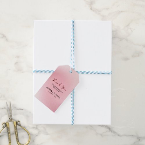 Pink Ombre Background Gift Tags