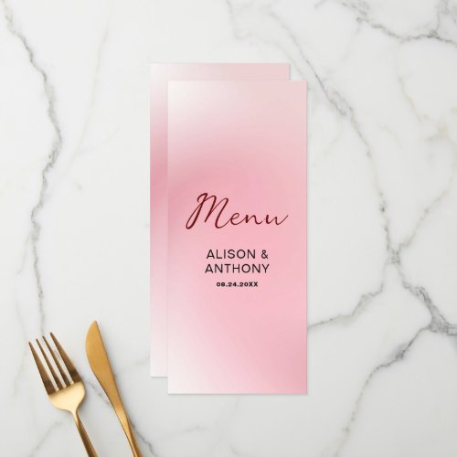 Pink Ombre Background Menu
