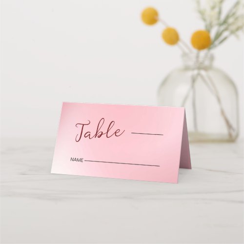 Pink Ombre Background Place Card