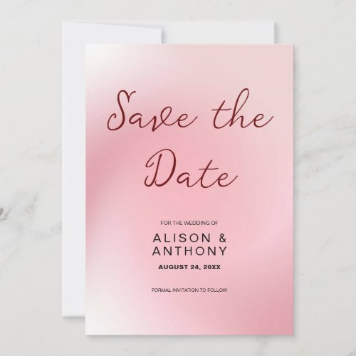 Pink Ombre Background Save The Date