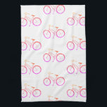 Pink ombre bicycles bikes pattern kitchen towel<br><div class="desc">Decorate your kitchen with this cool pink ombre bicycle dish towel. Makes a great housewarming or wedding gift! 
You can customize it and add text too.
Check my shop for lots more colors and patterns!</div>