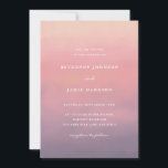Pink Ombre Boho Minimalist Wedding Invitation<br><div class="desc">This simple,  pink and purple ombre design was hand painted to create an elegant and whimsical mood. Easy to personalize for your trendy and modern events.</div>
