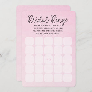 Pink Ombre Bridal Shower Bridal Bingo Cards