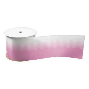 Pink Ombre Chevron Pattern Satin Ribbon