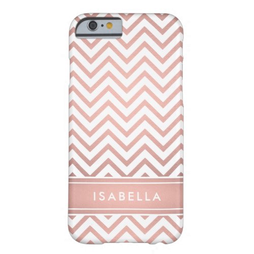 Pink Ombre Chevron Pattern Simple Modern Monogram Barely There iPhone 6 Case