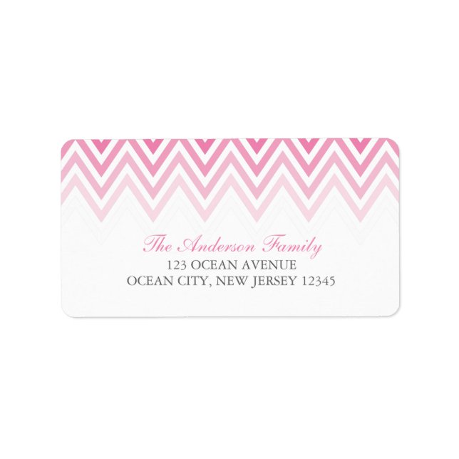 Pink Ombre Chevrons Label (Front)