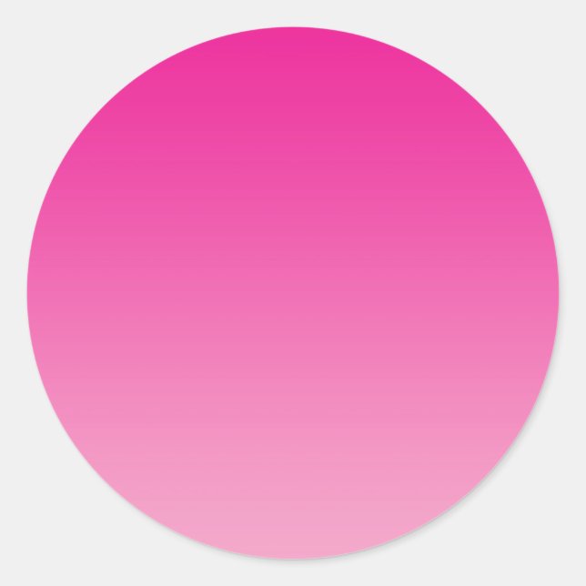 Pink Ombre Classic Round Sticker (Front)