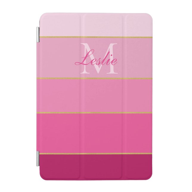 Pink Ombre Color Block Personalized   iPad Mini Cover (Front)