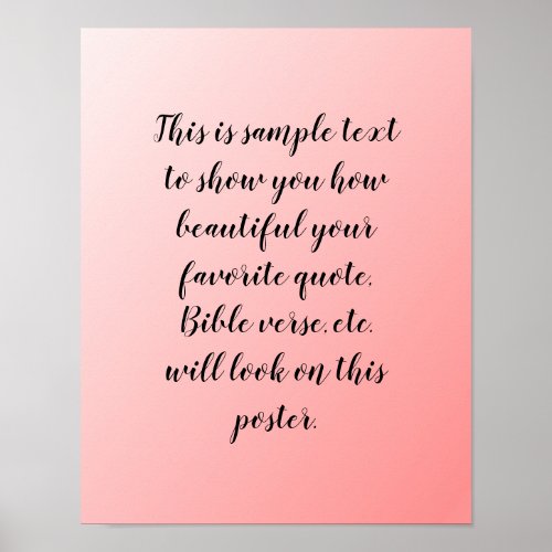 Pink Ombre Design for Quotes Poster