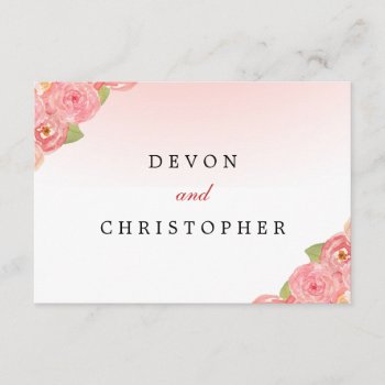 Pink Ombre Floral Watercolor Response Cards by PetitePaperie at Zazzle