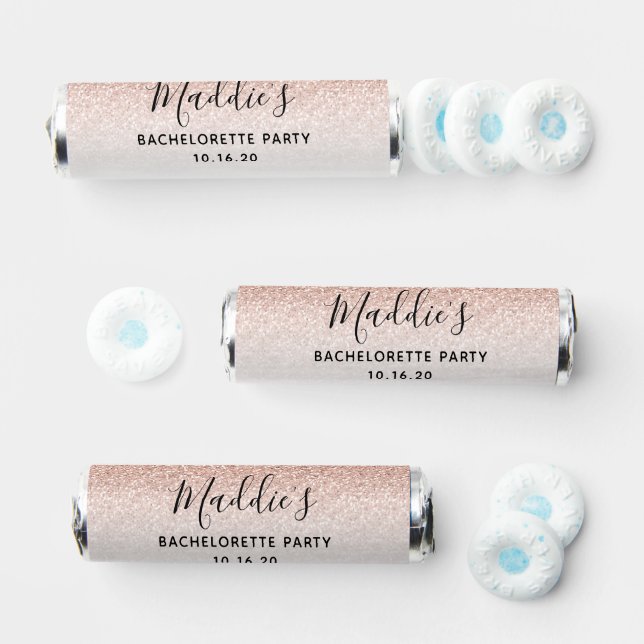 Pink Ombre Glitter Bachelorette Party Favor Mints (Assorted)