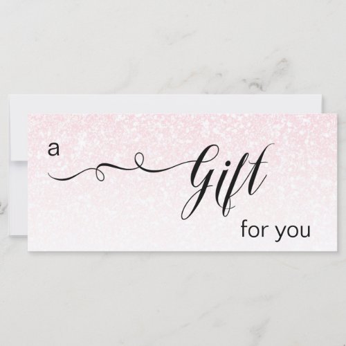  Pink Ombre Glitter Trendy Pastel Gift Card