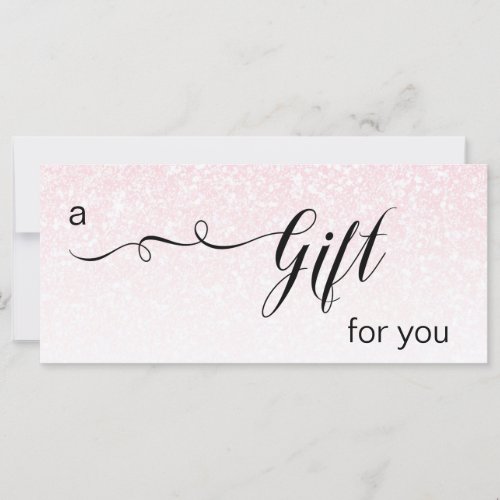 *~* Pink Ombre Glitter Trendy Pastel Gift Card