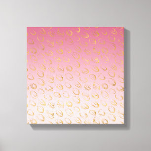 Pink Ombre Gold Chic Circles Canvas Print