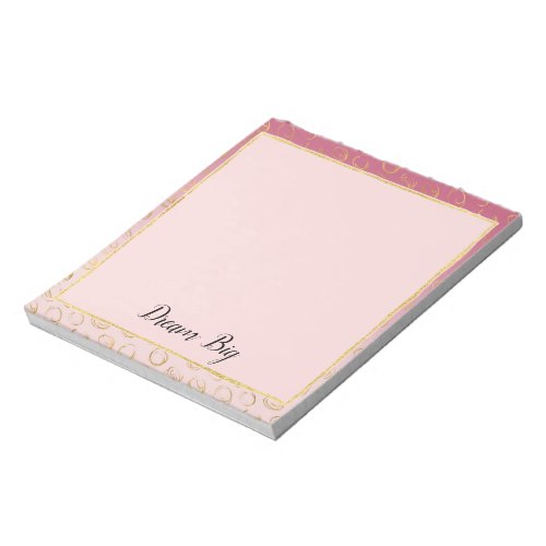Pink Ombre Gold Chic Circles Notepad