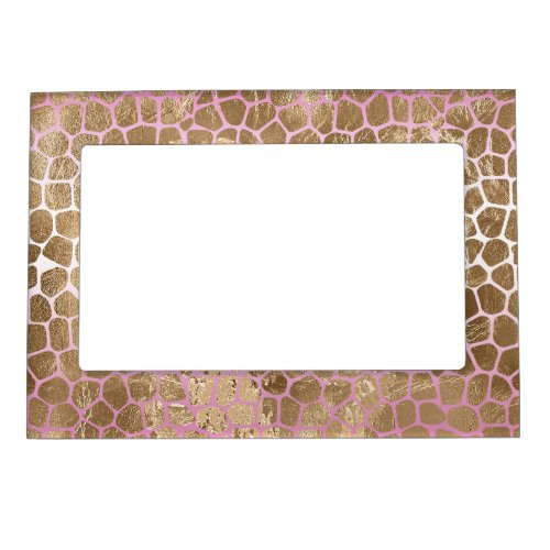 Pink Ombre Gold Giraffe Print      Magnetic Frame