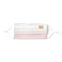 Pink Ombre Gold Heart Adult Cloth Face Mask
