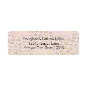 Pink Ombre Gold Leopard Print Label