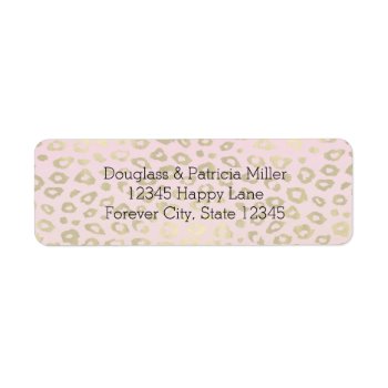 Pink Ombre Gold Leopard Print Label by peacefuldreams at Zazzle