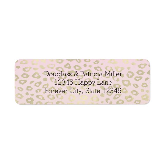 Pink Ombre Gold Leopard Print Label (Front)
