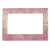 Pink Leopard Print Magnetic Frame | Zazzle