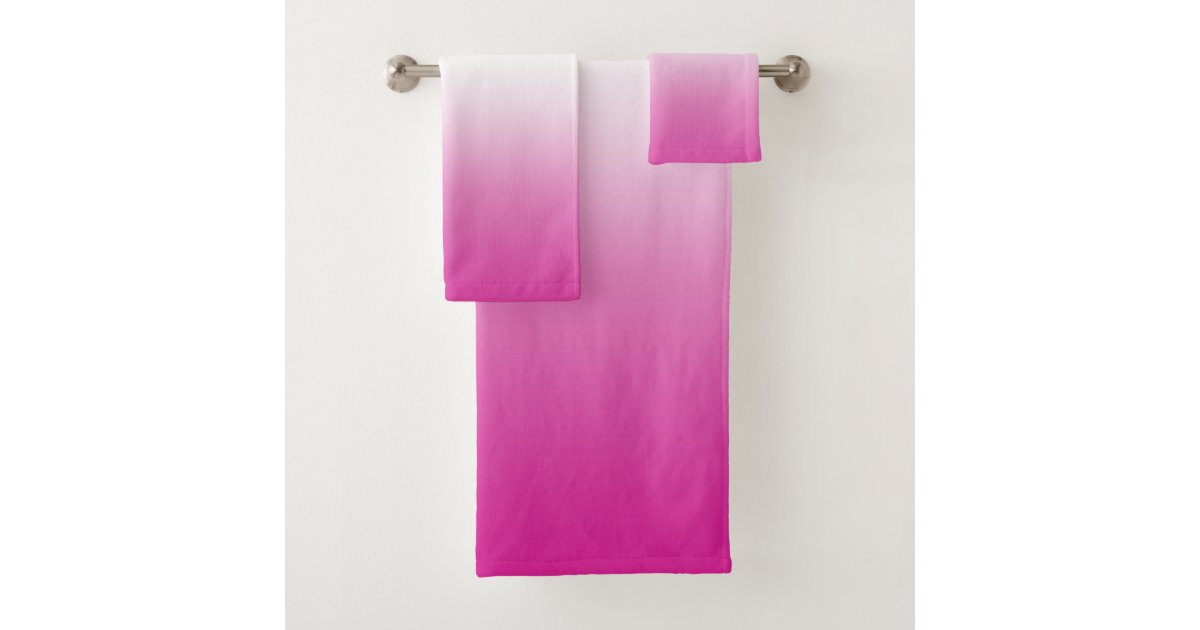 Pink Ombre Gradient Color Bath Towel Set Zazzle