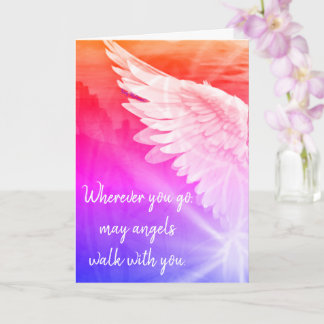 Pink Ombre Guardian Angel – Angels Walk With You Card