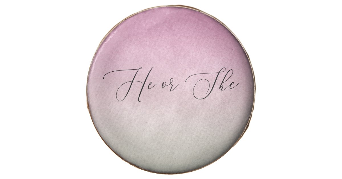 Pink Ombre He Or She Gender Reveal Cookies Zazzle Com