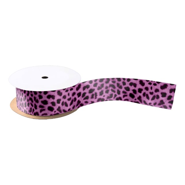Pink Ombre Leopard Animal Print Ribbon (Spool)