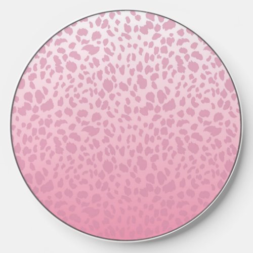 Pink Ombre Leopard Print Wireless Charger