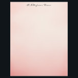 Pink Ombre Letterhead<br><div class="desc">Shades of rosy pink,  pale at the top and darker at the bottom,  creates beautiful stationery that's easy to personalize with your name or logo.  The back is identical to the front.  Feminine in appearance,  still very professional for use in a business setting.</div>