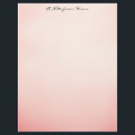 Pink Ombre Letterhead<br><div class="desc">Shades of rosy pink,  pale at the top and darker at the bottom,  creates beautiful stationery that's easy to personalize with your name or logo.  The back is identical to the front.  Feminine in appearance,  still very professional for use in a business setting.</div>