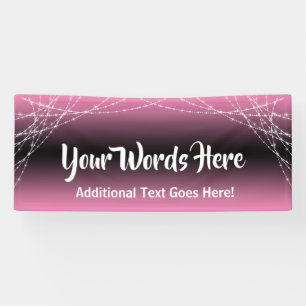 Pink Ombre Light Strings Add Your Own Text Banner
