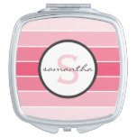 Pink Ombre Monogram Compact Mirror at Zazzle