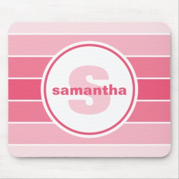 Pink Ombre Monogram Mouse Pad by snowfinch at Zazzle