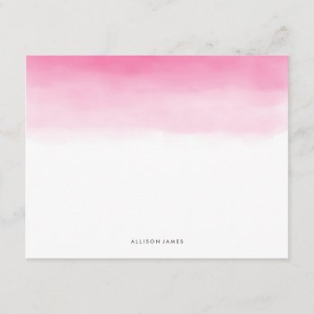 Pink Ombre Note Cards by charmingink at Zazzle