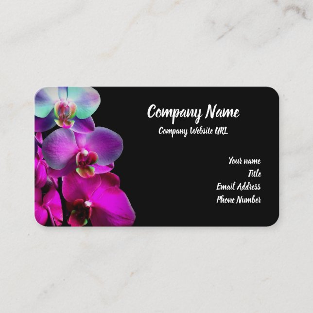 Pink Ombre Orchid Standard Business Card (Front)
