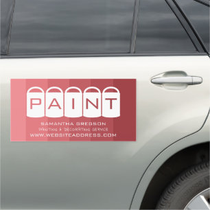 Pink Ombre, Paint Buckets, Painter & Decorator Car Magnet