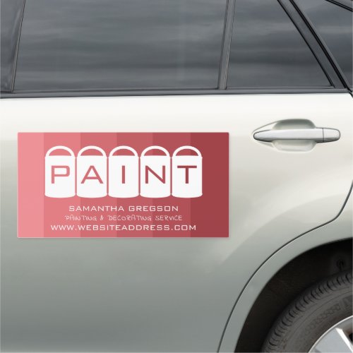 Pink Ombre Paint Buckets Painter  Decorator Car Magnet