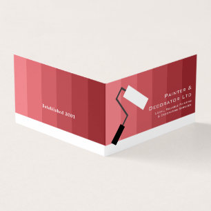 Pink Ombre & Paint Roller, Painter & Decorator Business Card