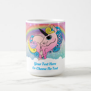 Pink Ombre Unicorn Rainbow Purple Blue Glitter Color Morph Mug