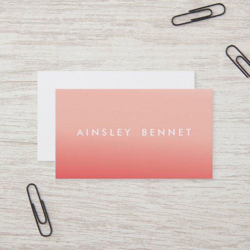 Customizable Pink Ombre Watercolor Business Cards