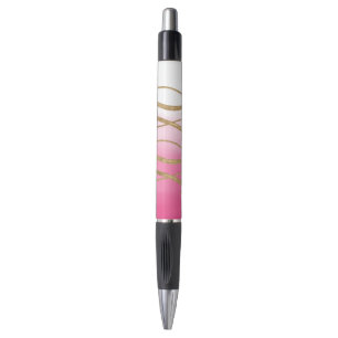 Pink Ombre Watercolor Gold Glitzy Glam XOXO Pen