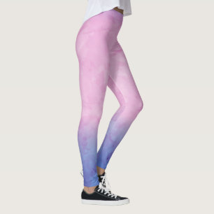 Pink Ombre Watercolor Leggings
