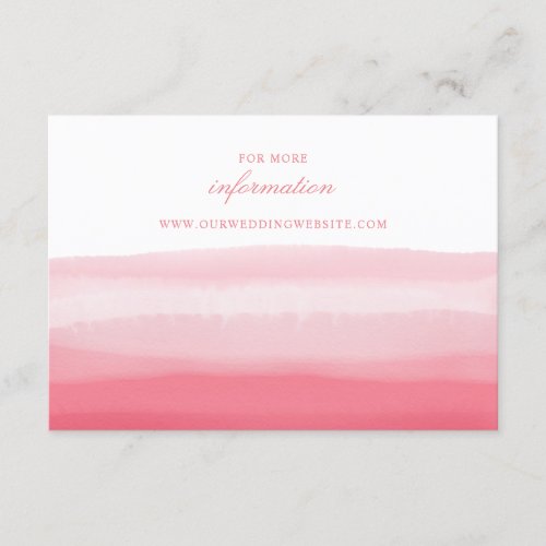Pink Ombre Watercolor Sunset Modern Website Enclosure Card