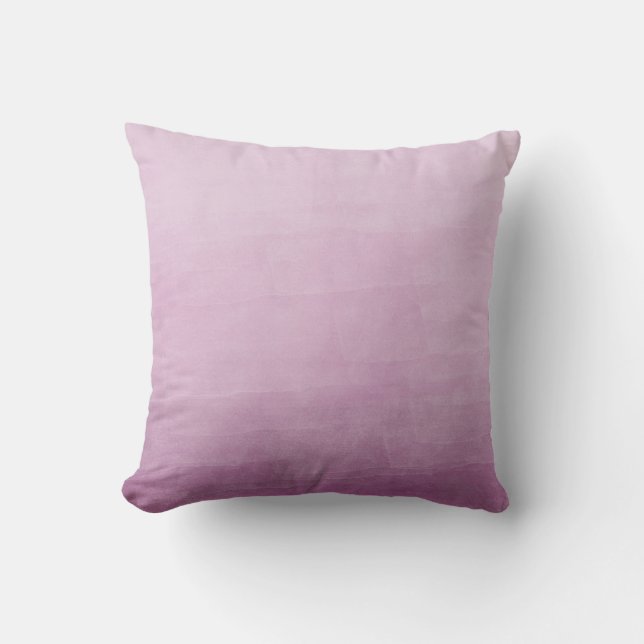 Pink Ombre Watercolor Throw Pillow (Front)