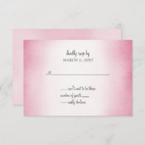 pink ombre wedding invitation rsvp