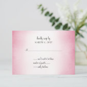 pink ombre wedding invitation rsvp (Standing Front)