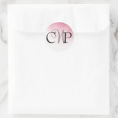 Pink Ombre Wedding Monogram stickers (Bag)
