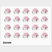 Pink Ombre Wedding Monogram stickers (Sheet)